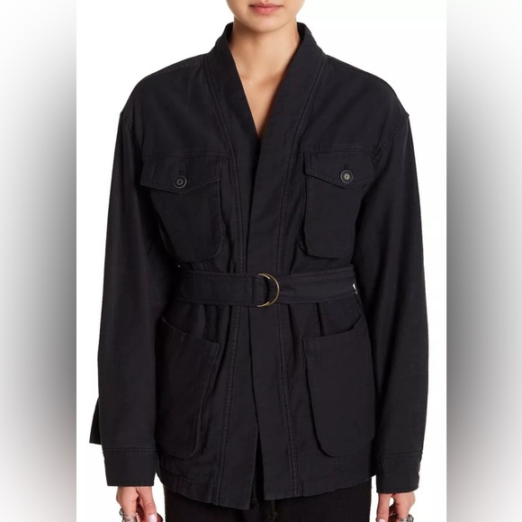 Free People in Our Nature Cargo Jacket Black size S - Picture 7 of 10